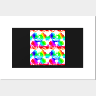 Funky Rainbow Hearts With White Background Posters and Art